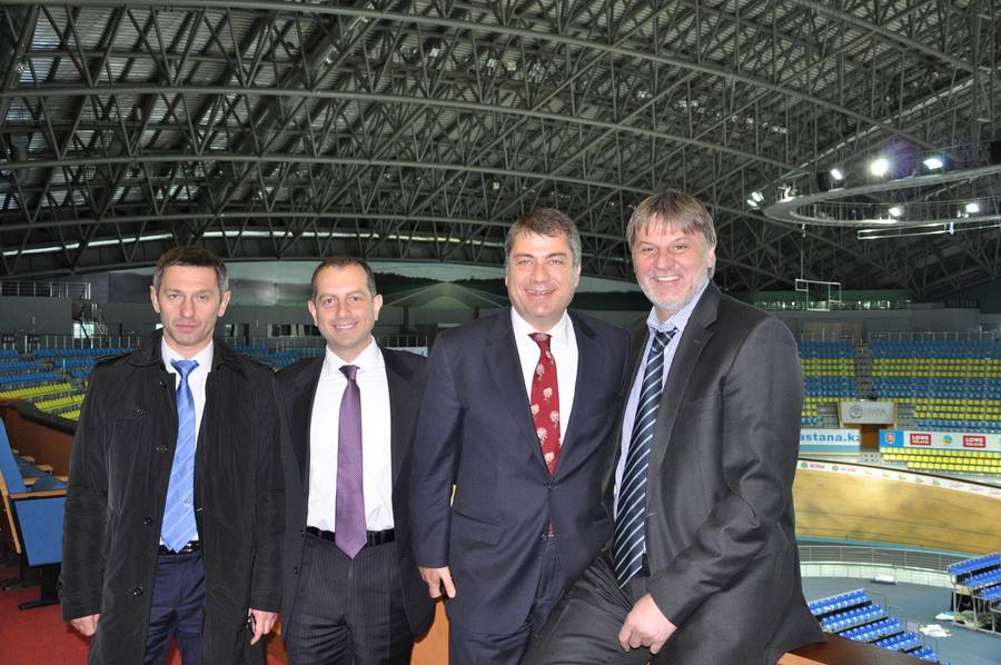 Galatasaray visiting the Saryarka cycling track and the Astana Arena stadium