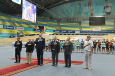 The opening ceremony of the Spartakiad among schoolchildren.