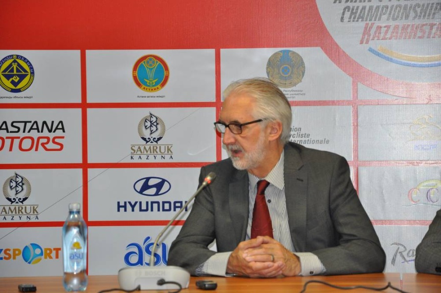 UCI President Brian Cookson visited the Saryarka cycling track