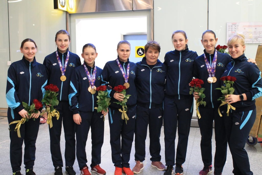 Азия чемпионатының жеңімпаздарын қарсы алу сәті 