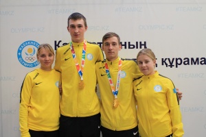 Today, the team of the Center for Olympic training in cycling met the Champions of the III Summer Youth Olympic Games at the International Airport. N.Nazarbayeva.