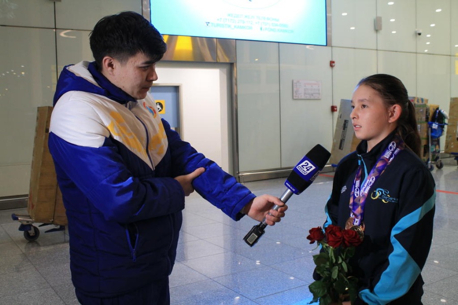 Азия чемпионатының жеңімпаздарын қарсы алу сәті 