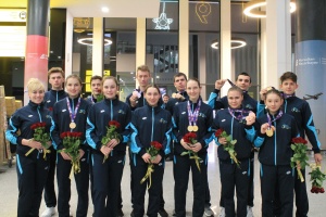 Азия чемпионатының жеңімпаздарын қарсы алу сәті 