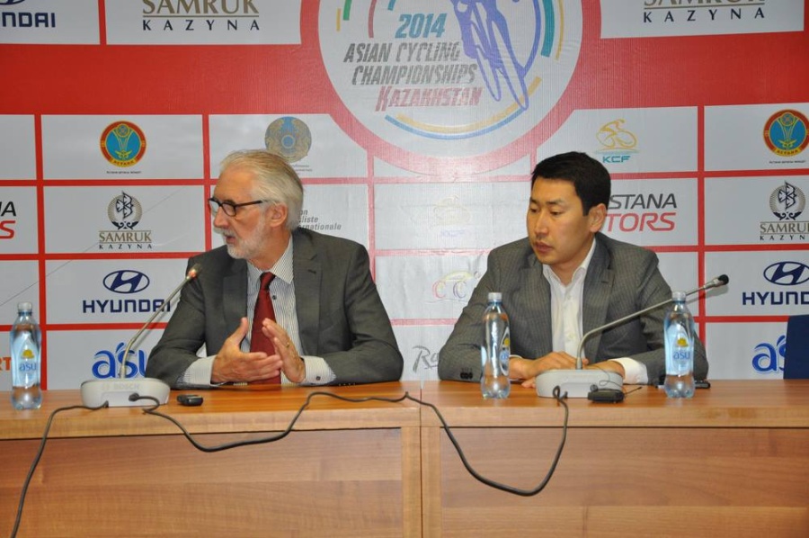 UCI President Brian Cookson visited the Saryarka cycling track